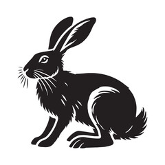 Creative hare silhouette for digital art designs - Hare illustration - minimallest hare vector
