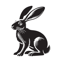 Stylish hare silhouette for creative print applications - Hare illustration - minimallest hare vector
