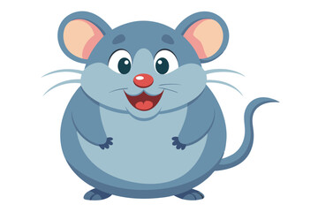 Obraz premium Charming vector illustration of a fat mouse in a cartoon animation style, painted with watercolor effects, isolated on a clean white background, ideal for fun and playful designs