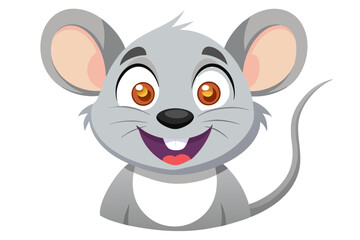 Charming vector illustration of a fat mouse in a cartoon animation style, painted with watercolor effects, isolated on a clean white background, ideal for fun and playful designs