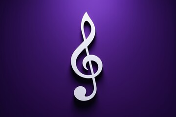 Obraz premium a white treble on a purple background