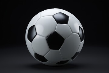 Fototapeta premium soccer ball on black background