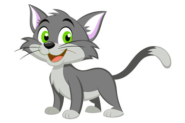 Watercolor Vector Illustration of a Cartoon Tom Cat, Isolated on White Background, Tom Cat Animation Art, Cute Cat Character Design, Cartoon Cat Vector for Kids, Artistic Cat Drawing Illustration,