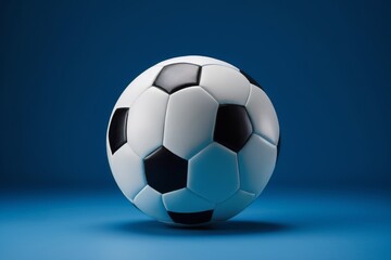 Naklejka premium soccer ball on blue background