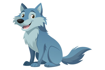 Fototapeta premium Vector Illustration of a Cartoon Animation Wolf in Watercolor, Isolated on White Background - Artistic Wolf Animation Design, Perfect for Creative Projects and Digital Artworks,