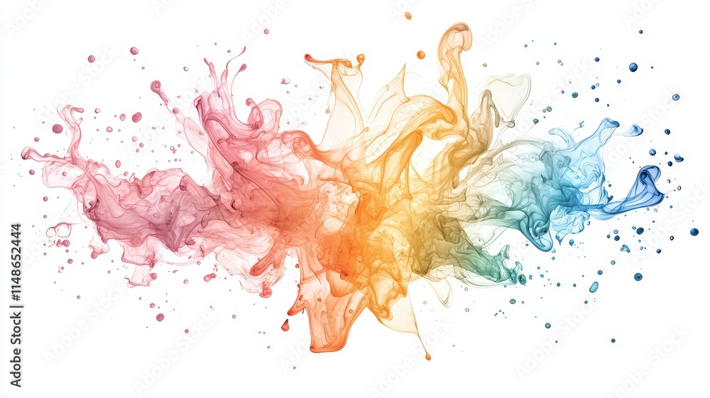 Aufkleber a vibrant splash of colorful inks merging together, creating a stunning abstract artwork filled with