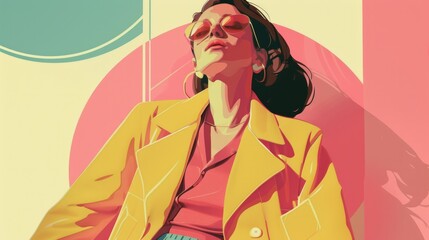 The illustration style is modern and clean, with a mix of pastel and muted colors