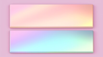 Obraz premium Two Pastel Colored Rectangular Platforms Displayed