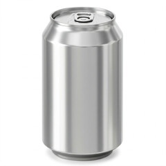 A plain silver aluminum beverage can.