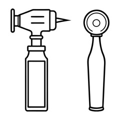 Otoscope Outline Vector Illustration 