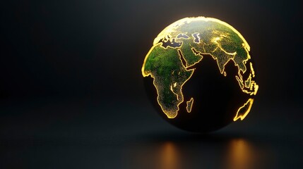 Obraz premium Illuminated Global Sphere A Glowing 3D Earth Model