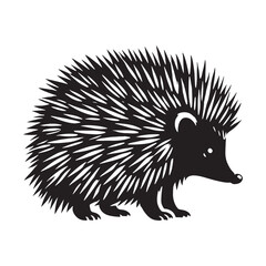 Minimalistic hedgehog silhouette for versatile media designs - Hedgehog black vector
