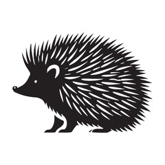 Bold hedgehog silhouette for innovative design applications - Hedgehog illustration - minimallest hedgehog vector
