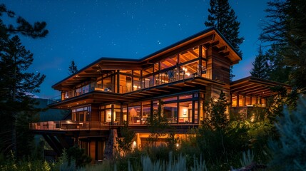 Obraz premium stylish wooden home