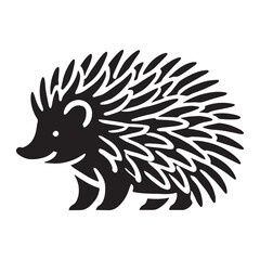 Minimalistic hedgehog silhouette for digital and print uses - Hedgehog illustration - minimallest hedgehog vector

