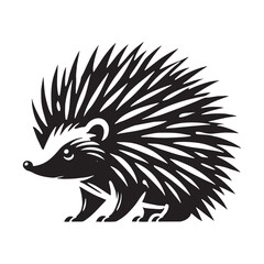 Unique hedgehog silhouette for versatile design applications - Hedgehog illustration - minimallest hedgehog vector
