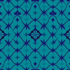 Fototapeta premium Teal Blue Starburst Pattern: Seamless Geometric Design 