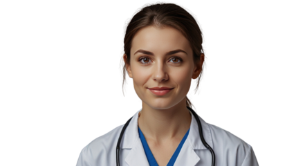 Young Female Doctor Portrait, Isolated