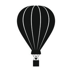 Obraz premium Hot air balloon icon, silhouette, outline, vector, illustration isolated on a white background