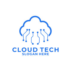 Network cloud logo vector. Cloud computing icon vector logo design template.