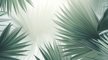 Green palm leaves on white backgroung Magnifice