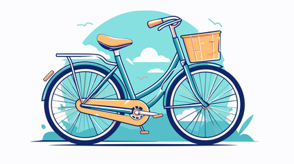 Sleek Bicycle Vector Line Icon on White Background