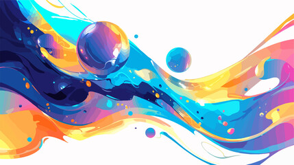 Fototapeta premium Vibrant Abstract Fluid Colored Shapes for Artistic Design Projects