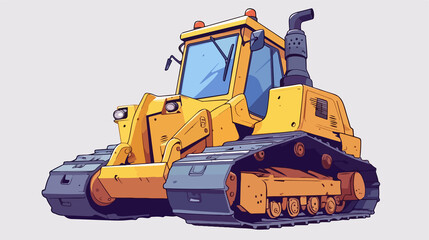 Fototapeta premium Modern Thin Line Bulldozer Icon for Web and Mobile Usage