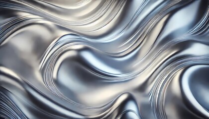 Abstract style artistic painting.  with bright  silver background with a rich, shiny texture and subtle white tones, waves and spheres. evoking the elegance of stainless steel(Generative AI)  