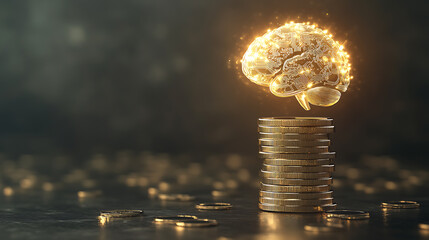 Investing in knowledge illuminating the connection between brain power and wealth financial growth business abstract close-up
