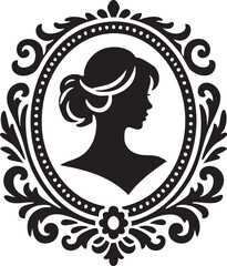 Elegant Cameo Silhouette for Antique Graphics
