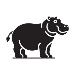 Detailed hippopotamus silhouette for modern creative designs - Hippopotamus black vector
