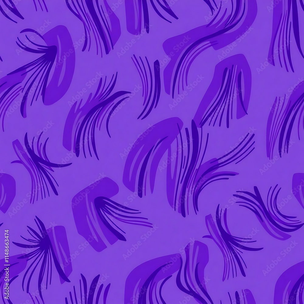 Poster abstract purple swirl pattern: a seamless pattern featuring abstract purple swirls on a gradient bac