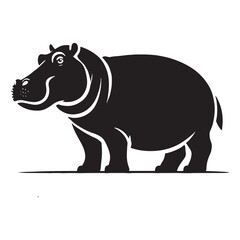 Unique hippopotamus silhouette for artistic digital designs - Hippopotamus illustration - minimallest hippopotamus vector
