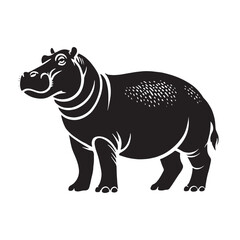 Hippopotamus silhouette for versatile artistic and media projects - Hippopotamus black vector
