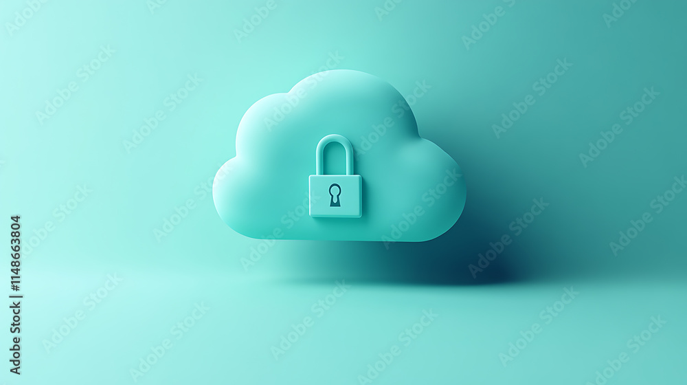 Poster secure cloud storage solution digital space graphic design modern environment creative viewpoint dat