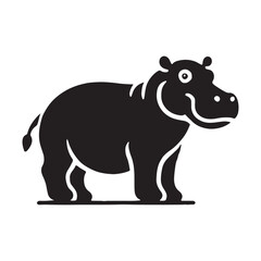 Detailed hippopotamus silhouette for versatile media designs - Hippopotamus black vector
