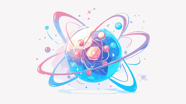 recommend clip art: Atom Structure Vector Line Icon on White Background