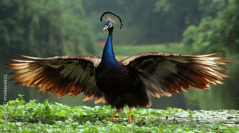 Poster happy pets collection a colorful peacock strutting with pride