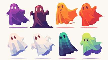 Ethereal Swanky Halloween Ghost with Colorful Shadows