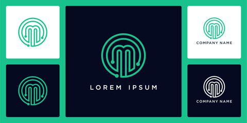 Orbit tech with letters M logo design and icon © MRANTAZI57