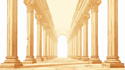 Fototapeta premium Elegant Classic Roman Greek Architecture Line and Silhouette