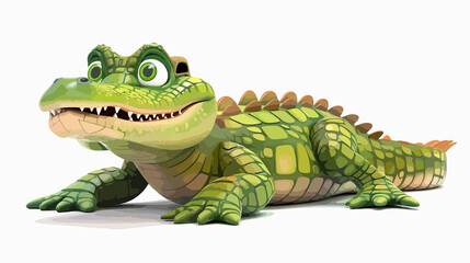 Playful Crocodile Cartoon Illustration of West African Dwarf
