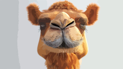 Cartoon Style Portrait of Camel with Focal Point in Vibrant Colors