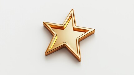 Obraz premium Golden star icon rendering on white background for graphic design