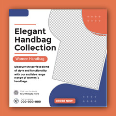 Women's bag social media square post template design