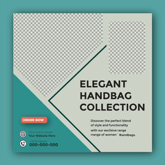 Women's bag social media square post template design