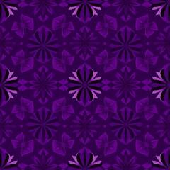 Purple Floral Pattern: A mesmerizing seamless pattern of intricate floral motifs in shades of deep purple, creating a captivating backdrop for any design project. 