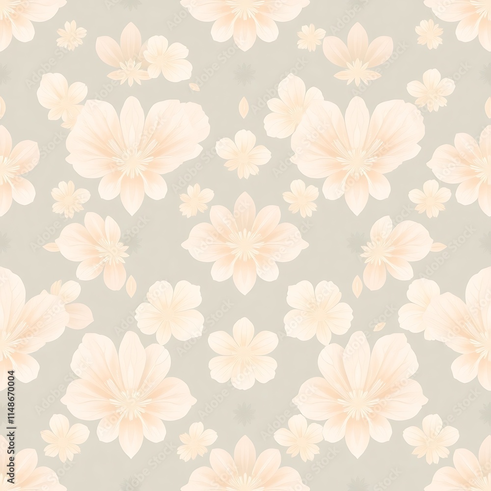 Poster pastel floral seamless pattern: soft and delicate, this pattern features a delicate array of pastel 
