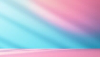Fototapeta premium Pastel Dreamland: Soft Pink and Blue Gradient Background with Light Rays